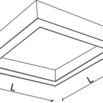 Kare Linear Armatür boyutlu teknik ölçü çizimi — teknik görsel