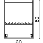 Kare Linear Armatür Radius lineer profil kesit ve ölçü çizimi — teknik görsel