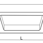 Kare Linear Armatür Radius boyutlu teknik ölçü çizimi — teknik görsel