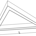 Üçgen Linear Armatür boyutlu teknik ölçü çizimi — teknik görsel