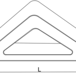 Üçgen Linear Armatür-Radius boyutlu teknik ölçü çizimi — teknik görsel