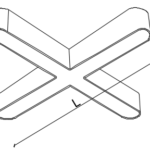 X Linear Armatür Radius boyutlu teknik ölçü çizimi — teknik görsel