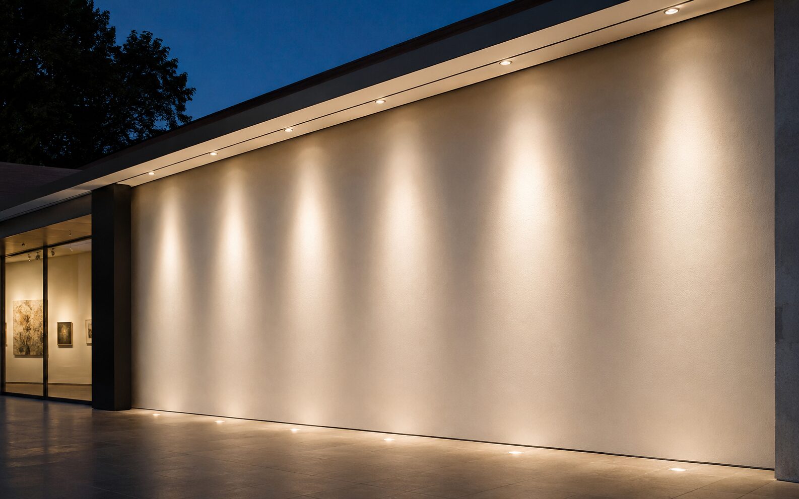 Sanat galerisi duvarında wall washing