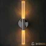Gümüş Buzlu Tekli LED Aplik